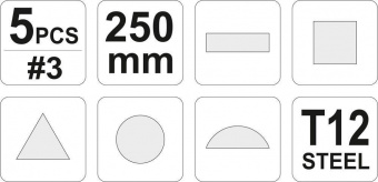 YATO Напильники по металу YATO, набір 5 шт.  | YT-6239