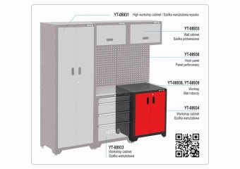 Шафа для майстерні YATO : 1 полиця, 660 x 457 x 863 мм [1]