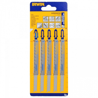 IRWIN Пилка для электролобзика биметаллическая Т-хвостовик 5 шт (132/5-10/Т345XF) | 10504232