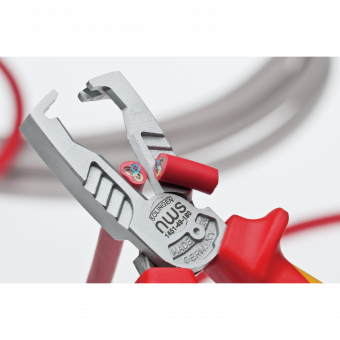 NWS Щипці для зняття ізоляції з ізол. ручками VDE до 1000В: L=180 мм, Ø≤16 мм // 1451-49-VDE-180  