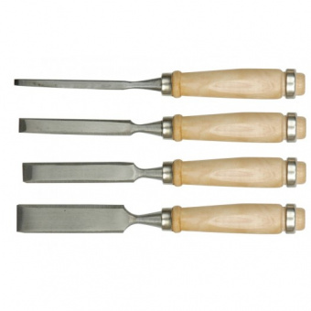 VOREL Стамески з дерев'яною ручкою : (набір) 4 шт.  | 25500
