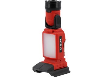 Ліхтар акумуляторний COB і SMD-діод. YATO 18В 2.5/1.2 Вт,250/100 Lm,оберт- 90°/180°(БЕЗ АКУМУЛЯТОРА)