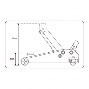 KING TONY Домкрат подкатной профессиональный 3т (H: 140-520 MM) | 9TY132B-03A-B