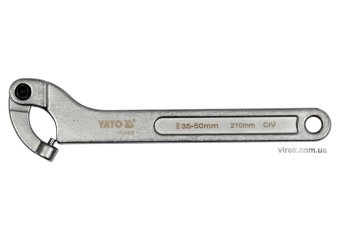 YATO Ключ гаковий з носиком на шар з округленим болтиком в діапаз. M=35-50мм YATO, Хр-Ванад. L=210мм