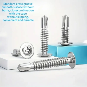 Саморез с прессшайбой нержавеющая сталь AISI 410 4,3х13 сверло