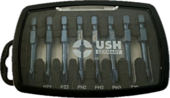 Набір насадок викруткових Blueshock USH: 1/4"х 50 мм, PH2(х2)-3, PZ2(х2)-3; T20-25, 8 елем.