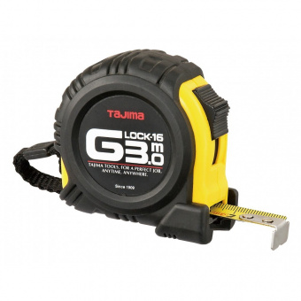Рулетка строительная ударопрочная TAJIMA G-LOCK, GL16-30E-EUR - 3м×16мм