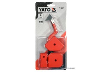 YATO Шпатель для силікону і щітка YATO : металевий скребок, Набір 4 Од.  | YT-52621