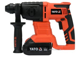 YATO Перфоратор акумуляторний SDS+ YAT : Li-Ion 18В, 3Агод, J=2 Дж, Ø≤18мм (бетон) з заряд. пристроє