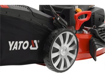 Газонокосарка бензинова YATO з приводом: 4,5кВт, ширина різання: Ø= 53 см, травозбірник- 62л