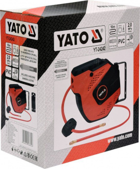YATO Шланг пневматичний ПВХ на котушці YATO з швидкоз'єдн. наконеч-ми 1/4", Ø=8мм, тиск- 20Bar, l=10