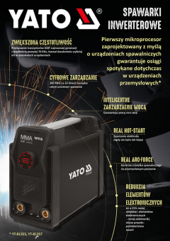 Зварювальний апарат інверторний від мережі 230 В YATO ручне дугове 30-140 А, електроди Ø= 1,6-3,2 мм