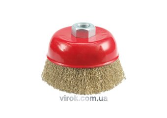VOREL Щітка дротяна чашкоподібна, Ø-75 мм, з гайкою М14  | 06970