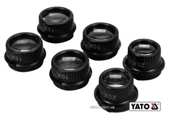 YATO Лупи на голову з підсвіткою YATO: 2 LED, 4 пари з кратністю: х10, х15, х20, х25  | YT-73840