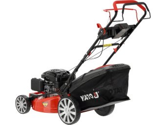 Газонокосарка бензинова YATO з приводом: 3,5кВт, ширина різання: Ø= 53 см, травозбірник- 62л