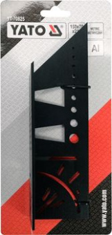 YATO Кутник алюмінієвий стереометричний 3D YATO 150х 70х 215 мм з транспортиром і шаблонами отворів 