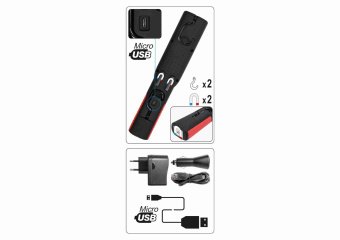 YATO Ліхтар переносний світлодіодний акумул. 3,7 В YATO з режимами 1+7, Ф= 250 lm  | YT-08504