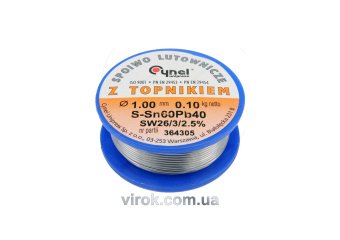VOREL Припій Sn60-Pb40 дротяний на котушці : Ø=1мм, m=100 г  | 76810