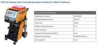 Споттер для кузовного ремонта 380V, 5200A G.I.KRAFT GI12114-380