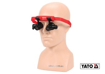 YATO Лупи на голову з підсвіткою YATO: 2 LED, 4 пари з кратністю: х10, х15, х20, х25  | YT-73840