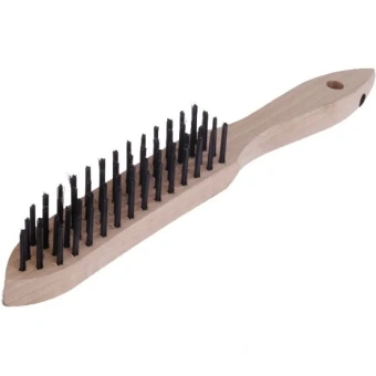 Щетка ручная 290х140 мм, стальная проволока 0.35 мм, 4-рядная LESSMANN