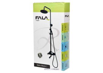 FALA Душовий комплект RETRO BLACK 1 : 2 функції, регульована висота 95-130 см  | 75809