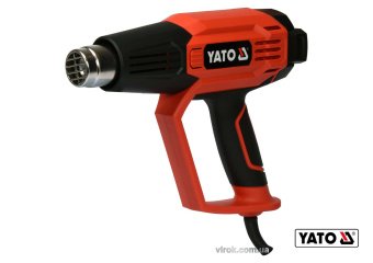 YATO Фен технічний мережевий YATO : 2 кВт, 50-600°C, 250-500 л/хв, 7 режимів температури + 5 насадки