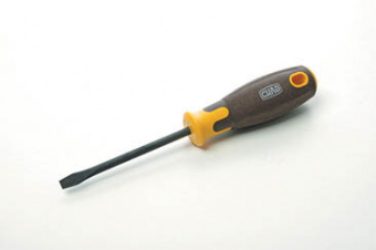 Отвертка шлицевая композитная рукоятка CrV SL6x100мм (плоская) (вороненная) СИЛА