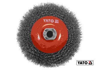 YATO Щітка зачисна з нержавіючої сталі, дискова до КШМ YATO : Ø=125 мм, гайка- М14, 12500 об/хв  | Y