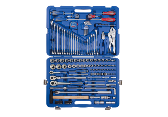 KING TONY Набір інструментів універсальний 143 од. 1/4"+1/2"+3/8" 12-ті гранні в пластиковому кейсі